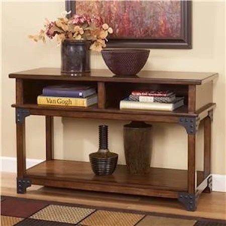 Rustic Sofa Table / TV Console with Metal Brackets
